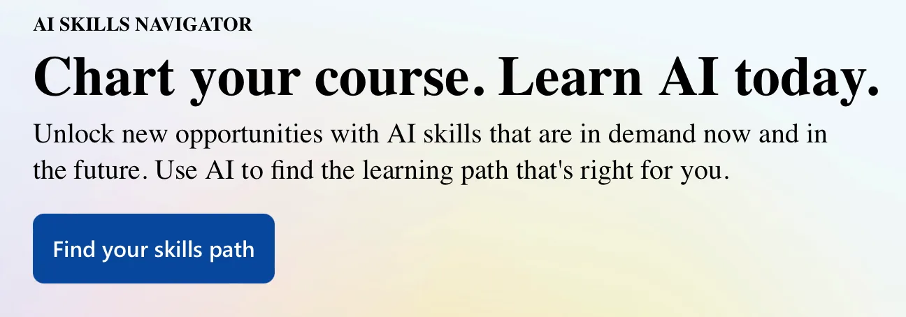Free AI Training for In-demand Jobs: Microsoft AI Skill Navigator 1 Screen Shot 2025 03 20 at 11.22.39 AM png - Opportunity HUB