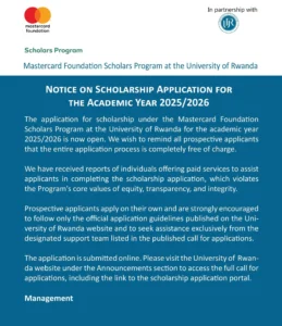 Fully Funded Undergraduate Scholarships at University of Rwanda 2025