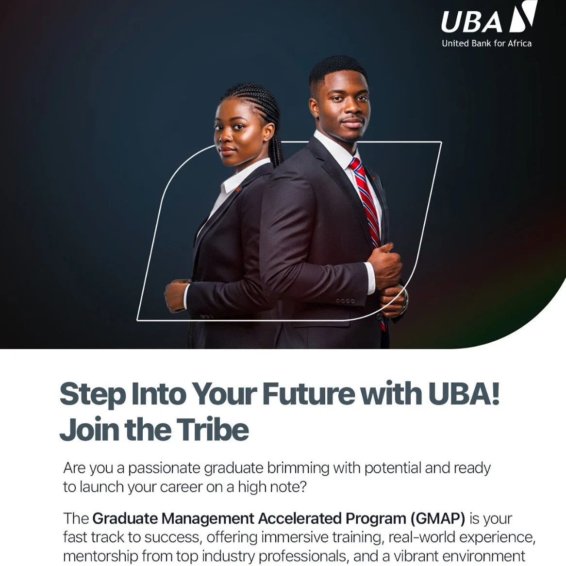 UBA GMAP banner sponsor of the job opportunity