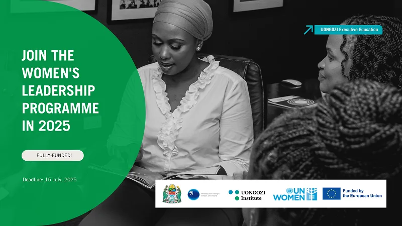 UONGOZI Institute Sponsor of the leadership programme flyer