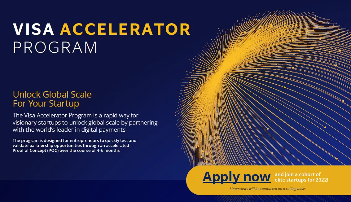 Visa Accelerator program for Fintechs flyer