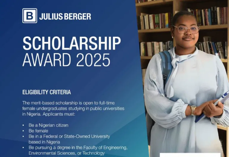 NOW 5 Julius Berger Nigeria Scholarship Scheme 2025 768x525 1 - Opportunity HUB