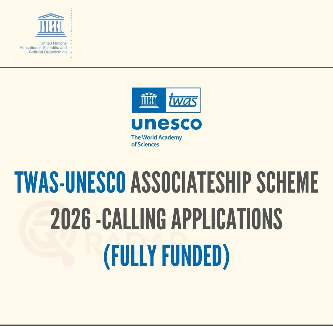 TWAS UNESCO Associateship 2026, research fellowship developing countries, fully funded research associateship, TWAS fellowship, UNESCO research collaboration, developing country research grant, PhD research funding, global South research program, scientific fellowship 2026, international research associateship