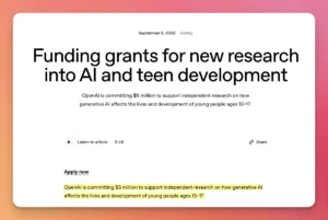 OpenAI research grant